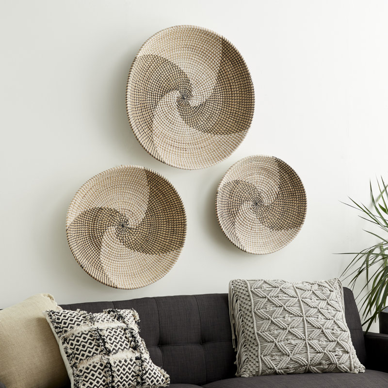 3 Piece Swirl Natural Seagrass Wall Décor Set Birch Lane